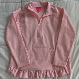 Lilly Pulitzer Kids Pink Ruffle Zip Up